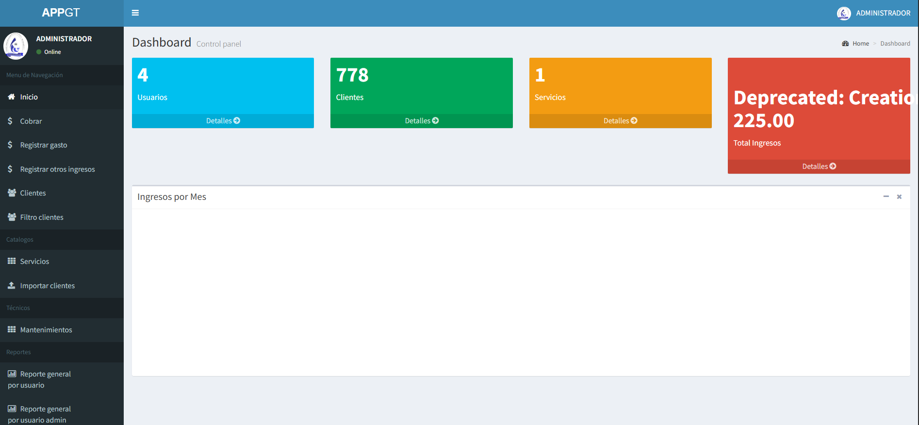 Sistema de Gestión de Agua Potable en PHP